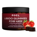 FOCL Žena Libido Booster pre ženy - Boost Desire, Arousal, Energy, pomáha podporovať Hormone Balance - Horúca kozia burina, senovka grécka a zelený čaj (30 Gummies Jahodový krém)