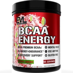 Evolúcia EVL BCAA Aminokyseliny prášok - BCAA energie pred tréningu prášok pre svalovej rekonvalescencie Lean rast a vytrvalosť - rehydratačné Post cvičenie zotavenie nápoj s prírodným kofeínom - Cherry Limeade