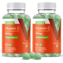 Viteey žuvacie vitamín C Gumies pre dospelých - 1050mg Maximálna sila Immune Suplement - Vegan, Gluten Free - 180 Počet