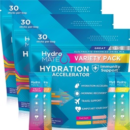 HydromATE Electrolyte prášok Odrodové balenia hromadná hydratačné balenia Nízky cukor 90 Počet