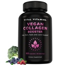 Vital Vitamíny Vegan Collagen Booster - s oxidom kremičitým a kyselinou hyaluronovou - Rastlinné-založené kolagénové doplnky - podporuje vlasy, koža, nechty a kĺby - 60 Kapsule