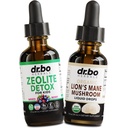 Zeolit Detox a Lions Mane kvapky - Zeolit pre deti a dospelých s vitamínmi B12 a D, Clinoptilite Gentle Body Daily Detox Čistenie - Organické Lion hríb kvapaliny kvapky na zaostrovanie, hmla, mozog