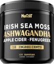 Organické kapsuly Ashwangdha 15000mg Irish Sea Moss Apple Cider Vinegar & More - Support Brain Health, Strength & Immune System - 120 Vegan Capsules