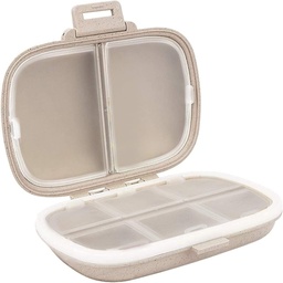 Holii Travel Pill Organizátor, 8 oddelenia Prenosné Pill Case, Daily Pill Box držať vitamíny, Malé Pill kontajner pre vreckové Purse Medicine Organizátor [Khaki]