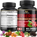 Berberine Supplement with Ceylon škorica, Turmerica, Artičok, Milk Thitle - Berberine HCl Supplement Pills - 60 Kapsule [2-Month Supply]