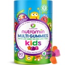 Nutracelle NUTRAMIN bez cukru, bez alergie 100% Vegánske Gummy Multivitamíny pre deti - veľké ochutnávky prírodné Gumies Vaše deti budú milovať - 90 Počet fliaš