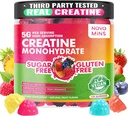 novomíny Kreatín monohydrát Gummy 5000 mg pre mužov a ženy, žuvačky Kreatín Monohydrát pre svalovú silu, svalový Builder, Energy Boost, predpráce doplnok (120 počet)