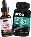 Hormón Balance for Women & Colon Cleans - Organic Hormonal Balance Supplements Liquid Drops & Menstrual Cramp period Support - 15 Day Intestinal Cleanse Pills & Probiotic Colon Cleanser Detox