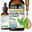 BIO KRAUTER zelený čaj extrakt kvapaliny kvapky - Zelený čaj doplnky - Antioxidant Zdroj - Alkohol a cukor bez - 2 Fl.Oz.