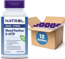 Natrol Mood Positive 5- HTP 50 mg s L- Theanine, vitamín B6, vitamín B12 a folát, Diéta Supplement pomáha podporovať pozitívnu náladu, 50 tabliet, 25- 50 dní (Stock 12)