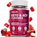 Keto ACV Gummies Advanced Weight Loss, Keto Gummy Supplement for Women and Men, with 1500MG Apple Cider Ocogar & Vitamin B12, Vegan & Non-GMO, Detox & Cleans, Low-Carb, 60 Count