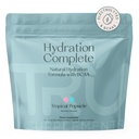 TRU Doplnky Hydratácia Kompletná BCAA, Rastlinné Aminokyseliny + ružová himalájová soľ, Elektrolyty a L-karnitín, Vegan, Zero kalórií, Žiadne umelé sladidlá, 24 Servis, Tropical Napsicle