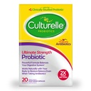 Culturelle Ultimate Strength Probiotic for Men and Women, Most Clinically Studied Probiotic Stein, 20 miliárd CFU, Podpora Príležitostná hnačka, Plyn & Bloating, non-GMO, 20 Počet