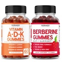 ADK Gummies Vitamín D3 K2 (60 Gummies) Bezcukrový vitamín D3 K2 - doplnok s D & K - 10 Vegánskym doplnkom - Berberine Gumies s cejlónovým škoricom pre dospelých - Non GMO & Made in USA