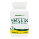PrírodaPlus Mega B-100 Complex - 60 Tablety s udržateľným uvoľňovaním - Balanced B Complex - Energetická podpora - Vegetarián, Gluten Free - 60 Servisov