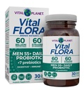 Vital Planet - Vital Flora Men 55+ Daily Probiotic, 60 miliárd CFU, 60 rôznych kmeňov, 7 Organic Prebiotics, Immune Support, Gas Relief, Colon and Digestive Health Probiotics od Muži 30 Kapsule