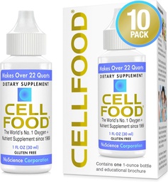 Bunkové jedlo Oxygen Boost - 1 fl oz, 10 balenie - Liquid Oxygen Supplement for Lymfatic Drainage, Altitude Choroba, Jet Lag, Únava, bolesti hlavy a energia - Gluten Free, Cert. Košer