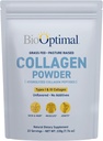 BioOptimal Collagen Peptidy Powder - Grass-Fed, Pasture-Raiseed Hydrolyzed Protein Supplement for Skin, Hair, & Nails - Non-GMO, Zero Sugar Daily Supplement for Men & Women (22 Servings)