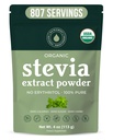 Organické 100% Pure Stevia prášok, 4 oz, Satify Sladké Cravings, znižuje hladinu cukru v krvi pre diabetikov, hromadne práškové Stevia extrakt sladidlo pre lepšie pečenie a nápoje, 800+ Slúži NatriSweet