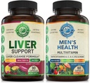 Pečeň Čistiť Detox opravy Formula & Muži Denné multivitamíny Bundle (jedna fľaša každý). Kolektívne podporuje zdravie pečene, holistické wellness, posilnená energia, vytrvalosť a výkon. USA Made.