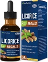 Licorice Root Extract kvapky pre trávenie zdravie, Prírodné bylinné leňošenie Relief a imunitnej podpory Tekuté Tincurt Supplement s púpavkou, Peppermint, Ginger. extrato de Regaliz. 2oz