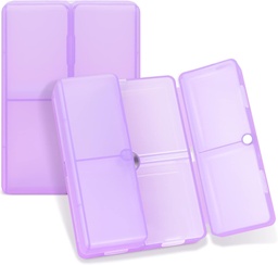 FYY Daily pilulky Organizátor, 7 kompartmenty Prenosné pilulky Prípad Travel pilulky Organizátor, [Folding Design] Pill Box pre Purse Pocket držať vitamíny, Cod pečene olej, Doplnky a lieky-Clear fialové