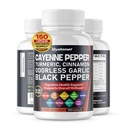 Cayenne Pepper Turmerica Odorless Cesnak Škorica senovka grécka Citrus Bergamot Artichoke Blueberry zelený čaj Black Pepper - 150 Kapsule- Made in USA