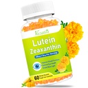 Očné vitamíny Luteín a zeaxantín Gummy, Sugar Free Eye Health Doplnky s čučoriedkami, Astaxantín - Podpora Modré svetlo, vizuálne funkcie a makulárne zdravie - Mango Ochutené, 60 Počet