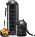 Zannaki XL Metal Travel pilulky Organizátor, extra veľké vodeodolné týždenné pilulky, hliníkové zliatinové pilulky Prípad Kontajner, BPA zadarmo 7 deň Daily Medicine Holder pre vitamín, Rybí olej, doplnok