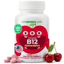 Deti Vitamín B12 1000 mcg Žuvacie tablety - Chutné prírodné Cherry Flavor - Vegan, bez GMO, bez lepidla, bez Nut - Dietary Supplement - Cellular Energy Vitamíny pre deti - 120 Žuvačky