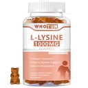 L-lyzín 1000mg Gummies, Žuvacia Lyzína Supplement for Adults, Immune Support, Collagen Formation Support, Citrónová príchuť, 60 Počet