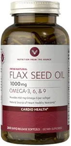 Vitamín World Ľanový olej z ľanu 1000mg Poskytuje 450 mg Omega 3 na softgel 240 Rýchle uvoľňovanie softgels
