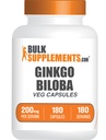 BulkSupplements.comginkgo Biloba Extract Kapsule - Ginkgo Biloba Zdroj z listov, bylinné doplnky - Vegan, 1 Kapsula na obsluhu, 180 Počet (Pack of 1)