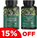 PlantFusion Vegan Calcium & D3 Bundle - Premium Plant Based Calcium 1000 mg a D3 2000IU Doplnky pre rast kostí, hustoty a sily a imunitnej podpory