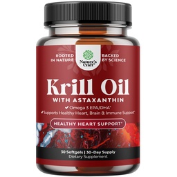 Krill Omega 3 Fish Oil Softgels - Concentrated Krill EPA & DHA Fish Oil Omega 3 Supplement for Women & Men for Immune Support, Healthy Brain & Heart Health - Burpless Mastné kyseliny Supplement - 30 Count