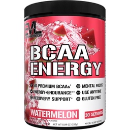 EVL BCAA Aminokyseliny Powder - BCAA Energy Pre cvičenie prášok pre svalovej rekonvalescencie Sean Rast a vytrvalosť - Rehydrating Post Workout Recovery Nápoj s prírodným kofeínom - Vodný melón