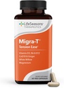 LifeSezóny Migra-T s relieve-R - Migréna prevencia a úľava doplnok - Podpora pre ťažké bolesti hlavy - Znižuje svetlo zvuk a citlivosť zápachu - Feverfew, biela vŕba, Magnézium Ginger & CoQ10