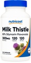 Nutricost Milk Thistle Kapsule 300 mg, 120 Kapsule (80% Silymarin) - Gluten-Free & Non-GMO