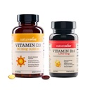 NatureWise Vitamín D3 2000iu 360 Počet a vitamín B12 1000mcg 60 Softgels for Energy, Immune Support and Healthy Muscle Function