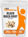 BulkSupplementments.com Black Maca Powder - Black Maca Root Supplement, Bylinné doplnky pre mužov a ženy - Vegan, bez lepku, 750mg na slúbenie, 500g (1,1 lbs) (Pack of 1)