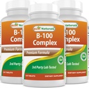 Najlepšie prírodné B 100 Komplex 120 Tablety (B komplex Vitamíny) (120 Počet (Pack of 3))