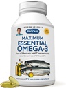 ANDREW LESSMAN Maximum Essential Omega-3 Unflaved, 360 Softgels - Ultra-pure Omega-3 Fish Oil 1200 mg-Vysoká DHA, No Mercury Supplement-Mall, Ľahko prehltnúť Rybí olej Kapsule
