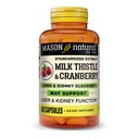 MASON NATURAL Milk Thistle/Cranberry Pečeň & Pečeň Čistič obličiek - podporuje zdravú funkciu pečene a obličiek, Čistenie a detoxikácia, 60 kapsúl