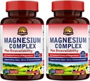 Vitalitown Magnézium Complex 2 balenia, 240 kapsúl, NSF Certified Magnézium Glycinate, Malate, Taurate & Citrate, oneskorené formy, vysoká absorpcia, kosti, srdce, spánok a zažívanie