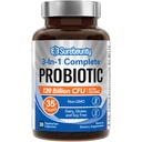 Probiotiká 120 miliárd CFU, probiotiká pre mužov a ženy, prebiotiká + tráviace enzýmy, najvyššia potenca, 3-in-1 Kompletné probiotiká, podpora trávenia, 30 kapslí