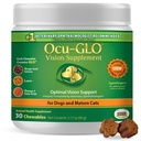Ocu-GLO Cat & Pes Senior Supplement for Eye Suplements for Chewable Vision Vitamíny Doplnky pre veľké a malé domáce zvieratá starostlivosť o lutein, Omega-3 mastné kyseliny, extrakt z hroznových semien a antioxidanty