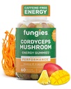 Plesne Cordyceps Hubové Gummy, Mango a Ananás - Hubové bylinné doplnky Gummy pre dospelých podporuje vytrvalosť, energiu a výkon - Kofeín bez energie Gumies - 60 Servíry