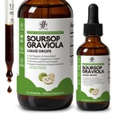iMATCHME Soursop Graviola Liquid Drop pre podporu buniek a regeneráciu, imunitný systém a Gut Health Support, Pure Soursop Bitters Liquid, vysoká absorpcia, cukor/Gluten Free, Natural Flavor, 2 Fl Oz