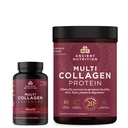 Ancient Nutrition Multi Collagen Advanced Kapsule, svalovina, 90 Počet + Multi kolagén Protein Powder, unflaved, 45 Servings