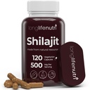Shilajit Pure Himalayan Extract 500mg s 15% Fulvic Acid 500mg - 120 Vegetariánske Kapsule, 4 Mesiac dodávky, Organic Supplement for Vitality & Mental Clarity, Made in USA, Gluten Free, Non-GMO